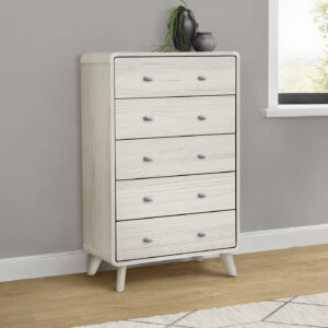 Grey oak 5 drawer chest finish bedroom set