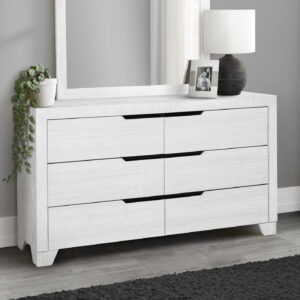 White 6 drawer dresser finish bedroom set