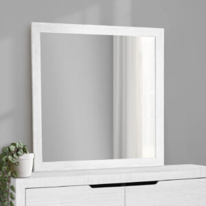 White wall mirror finish bedroom set