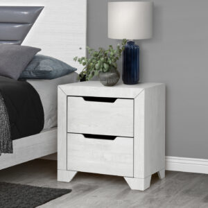 White 2 drawer nightstand finish bedroom set