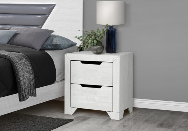 White 2 drawer nightstand finish bedroom set