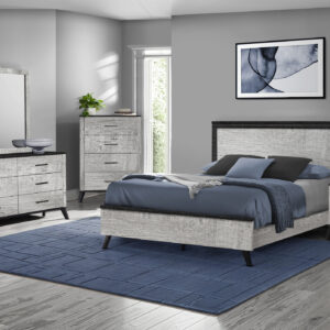 Grey queen bed reclaimed graphite bedroom set