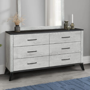 Grey 6 drawer dresser reclaimed graphite bedroom set
