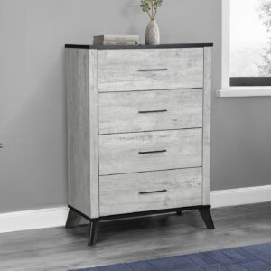 Grey 4 drawer chest reclaimed graphite bedroom set