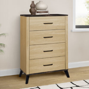 Light oak 4 drawer chest rustic top bedroom set