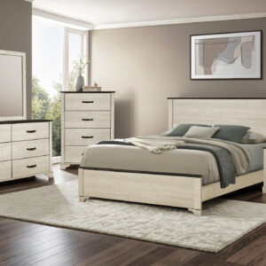 Bleached oak oak queen bed finish top bedroom set