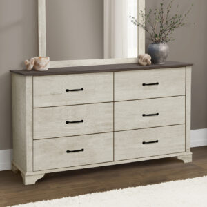 Bleached oak oak 6 drawer dresser finish bedroom set