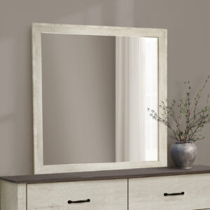 Bleached oak wall mirror finish bedroom set