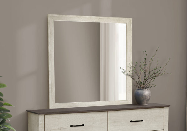 Bleached oak wall mirror finish bedroom set