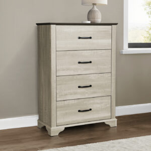 Bleached oak oak 4 drawer chest finish top bedroom set