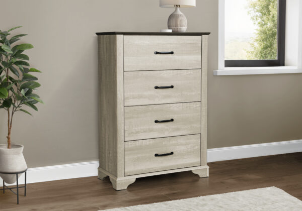 Bleached oak oak 4 drawer chest finish top bedroom set