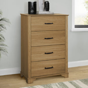 Medium oak 4 drawer chest finish bedroom set
