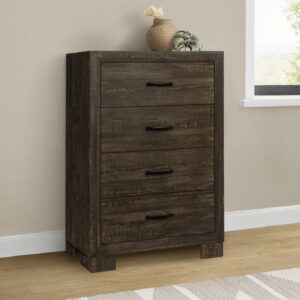 Oak 4 drawer chest rustic finish bedroom set