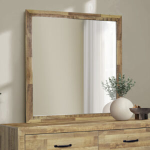 Medium oak wall mirror finish bedroom set