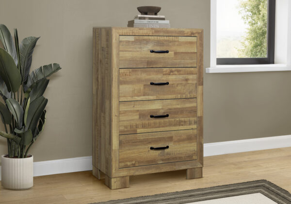 Medium oak 4 drawer chest finish bedroom set