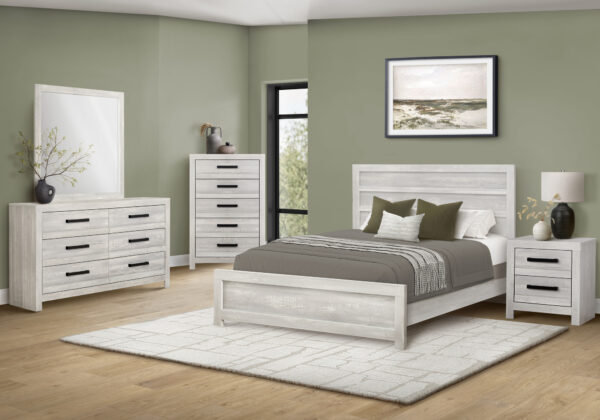 Grey queen bed reclaimed bedroom set