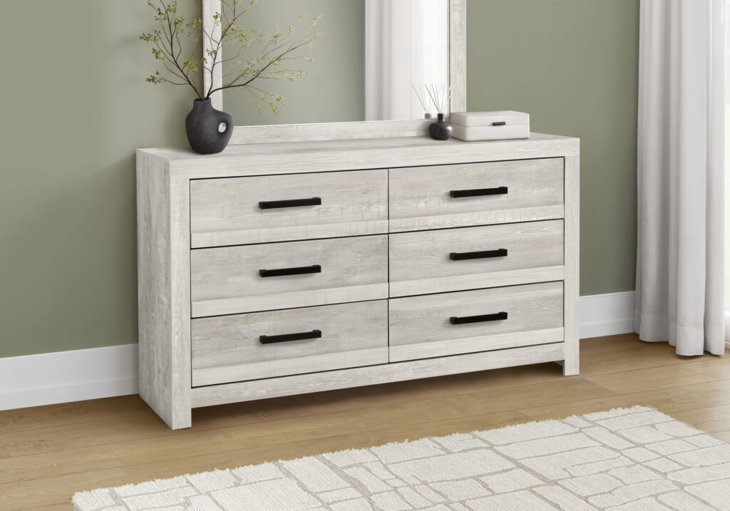 Grey 6 drawer dresser reclaimed bedroom set