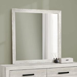 Grey wall mirror reclaimed bedroom set