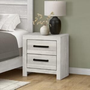 Grey 2 drawer nightstand reclaimed bedroom set
