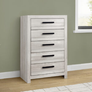 Grey 5 drawer chest reclaimed bedroom set