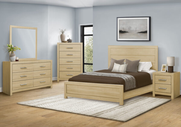 Natural queen bed finish bedroom set