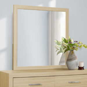 Natural wall mirror finish bedroom set