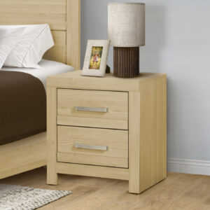 Natural 2 drawer nightstand finish bedroom set
