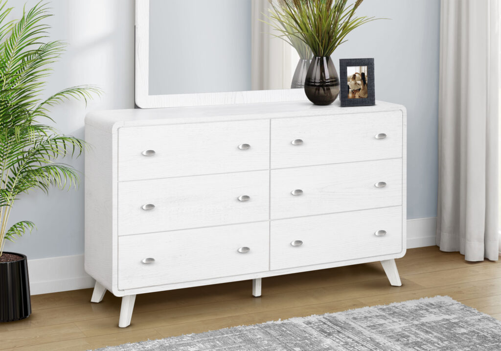 White oak 6 drawer dresser finish bedroom set