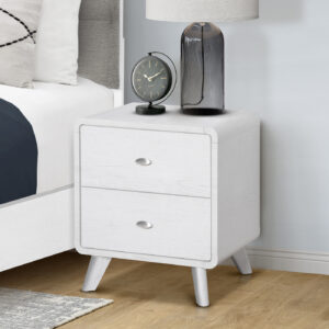 White oak 2 drawer nightstand finish bedroom set