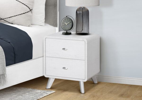 White oak 2 drawer nightstand finish bedroom set
