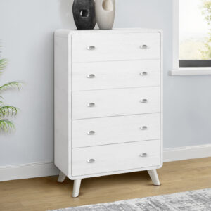 White oak 5 drawer chest finish bedroom set