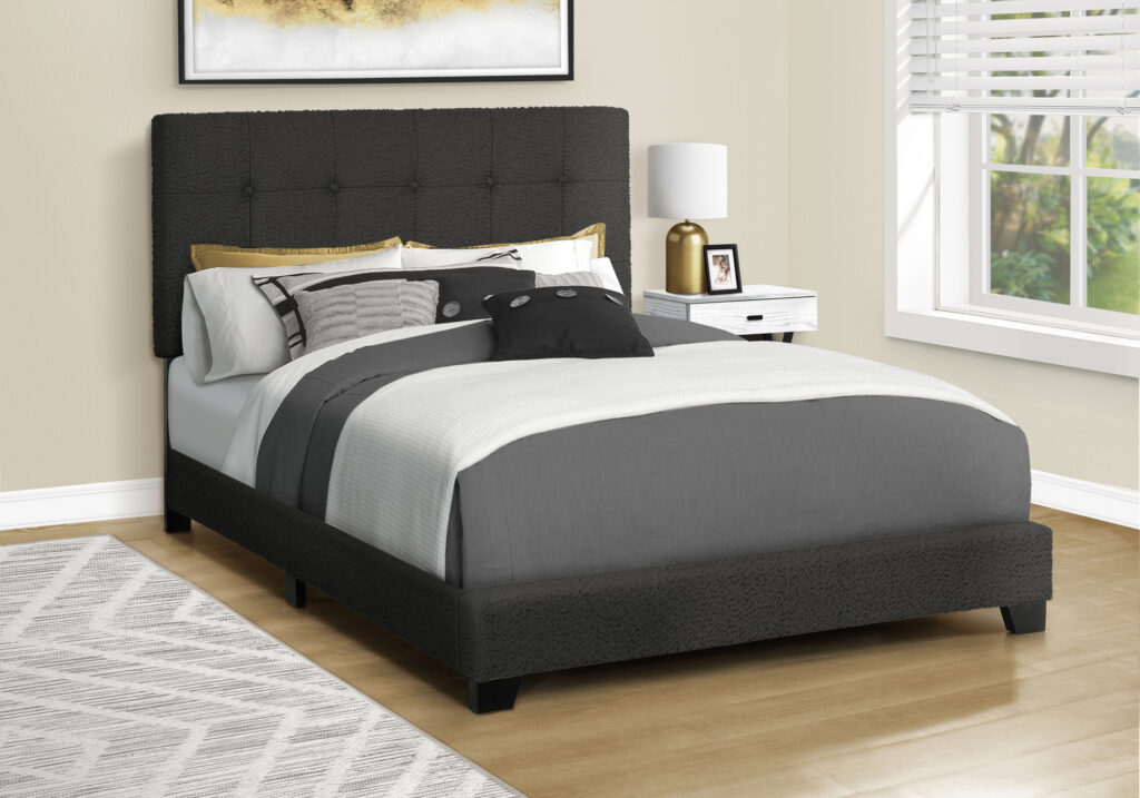 Bed, Full Size, Bedroom, Upholstered, Frame Only, Transitional