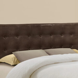 Bed, Headboard Only, Queen Size, Bedroom, Upholstered, Brown Leather Look, Transitional