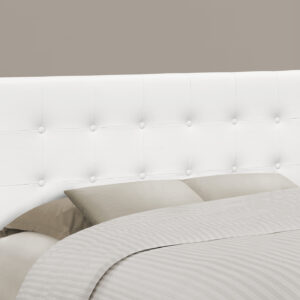 Bed, Headboard Only, Full Size, Bedroom, Upholstered, White Leather Look, Transitional