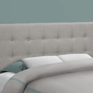 Bed, Headboard Only, Full Size, Bedroom, Upholstered, Grey Linen Look, Transitional