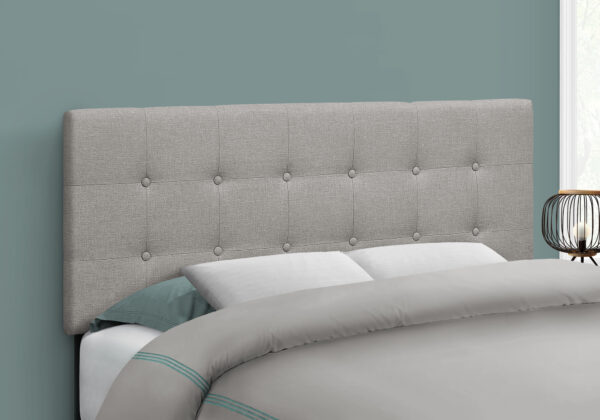 Bed, Headboard Only, Full Size, Bedroom, Upholstered, Grey Linen Look, Transitional