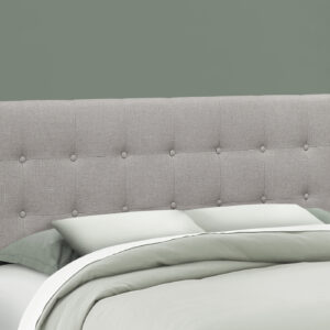 Bed, Headboard Only, Queen Size, Bedroom, Upholstered, Grey Linen Look, Transitional