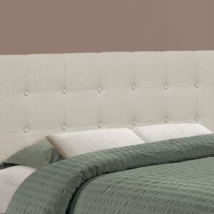 Bed, Headboard Only, Full Size, Bedroom, Upholstered, Beige Linen Look, Transitional
