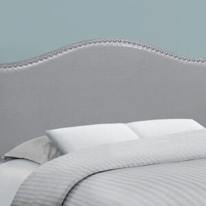 Bed, Headboard Only, Full Size, Bedroom, Upholstered, Grey Leather Look, Transitional