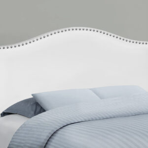 Bed, Headboard Only, Full Size, Bedroom, Upholstered, White Leather Look, Transitional