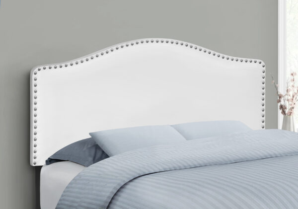 Bed, Headboard Only, Full Size, Bedroom, Upholstered, White Leather Look, Transitional