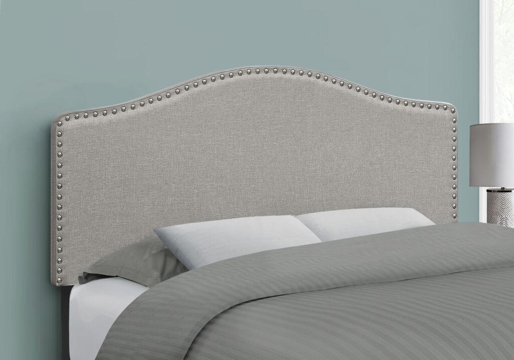 Bed, Headboard Only, Full Size, Bedroom, Upholstered, Grey Linen Look, Transitional