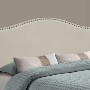 Bed, Headboard Only, Queen Size, Bedroom, Upholstered, Beige Linen Look, Transitional