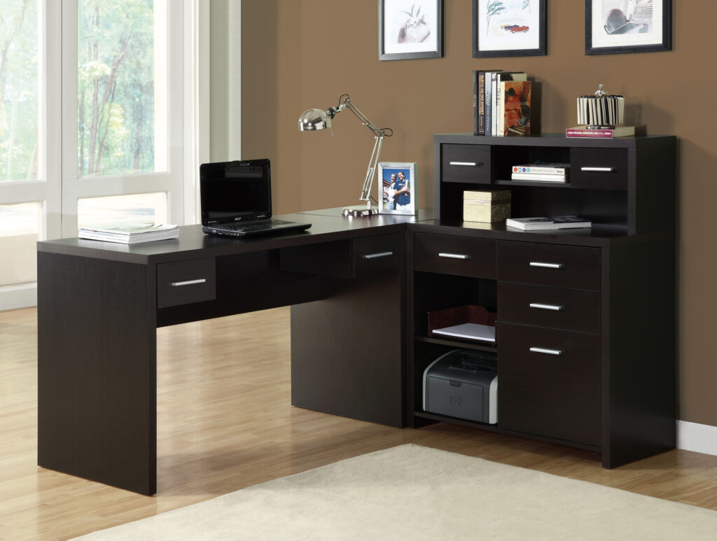Espresso left or right corner computer desk