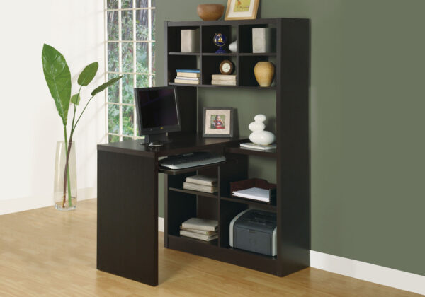 Espresso left or right corner computer desk
