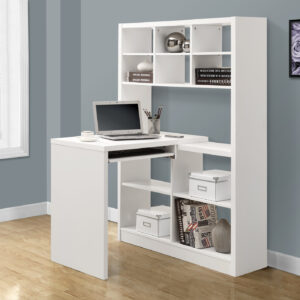 White left or right corner computer desk