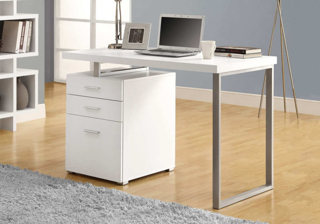 White left or right computer desk