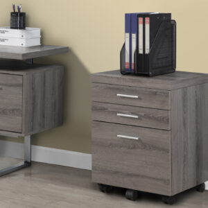 File Cabinet, Rolling Mobile, Storage Drawers, Printer Stand, Office, Work, Brown Laminate, Contemporary, Modern