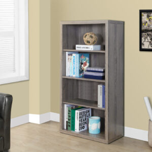 Bookshelf, Bookcase, Etagere, 5 Tier, 48"H, Office, Bedroom, Brown Laminate, Contemporary, Modern