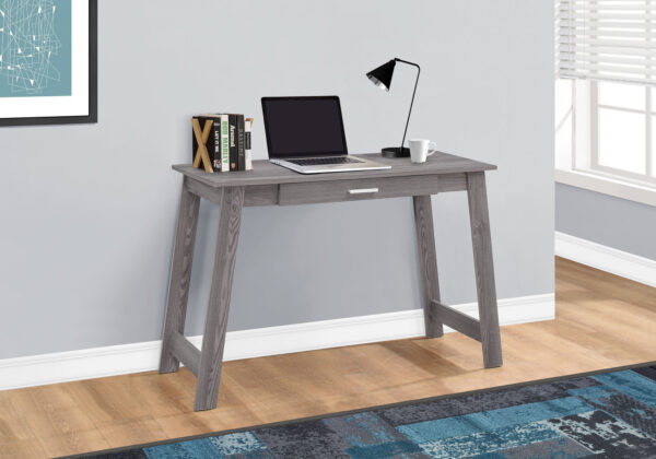 Computer Desk, Home Office, Laptop, Storage Drawers, Work, Grey Laminate, Contemporary, Modern